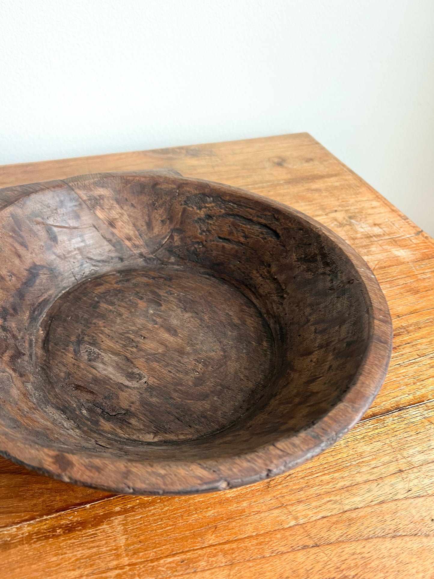 Vintage Found Wood Dough Bowl