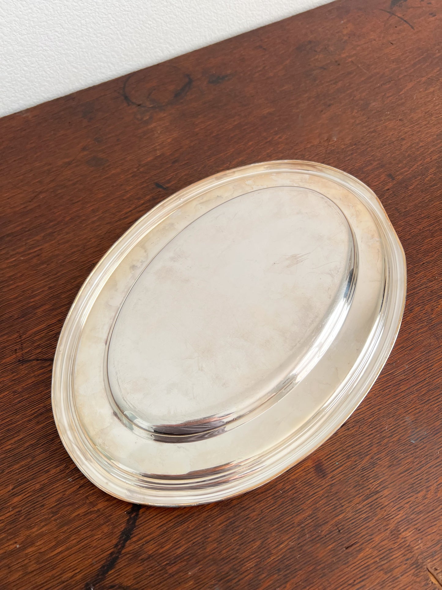Vintage Silver Plated Oval Shaped Tray
