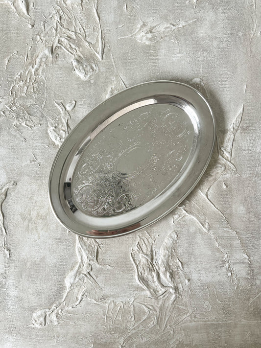 Vintage Silver Plated Oval Tray