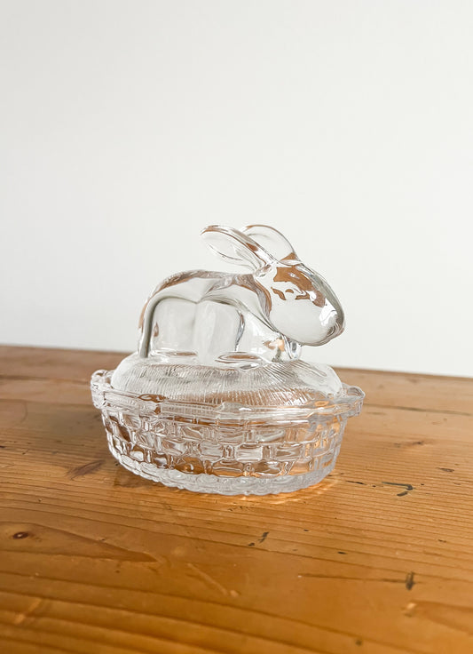 Glass bunny dish