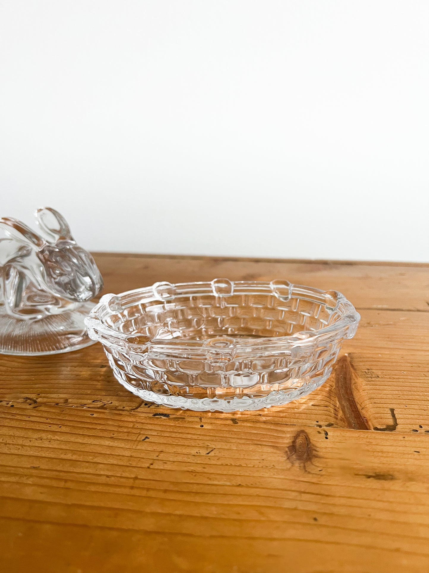 Glass bunny dish