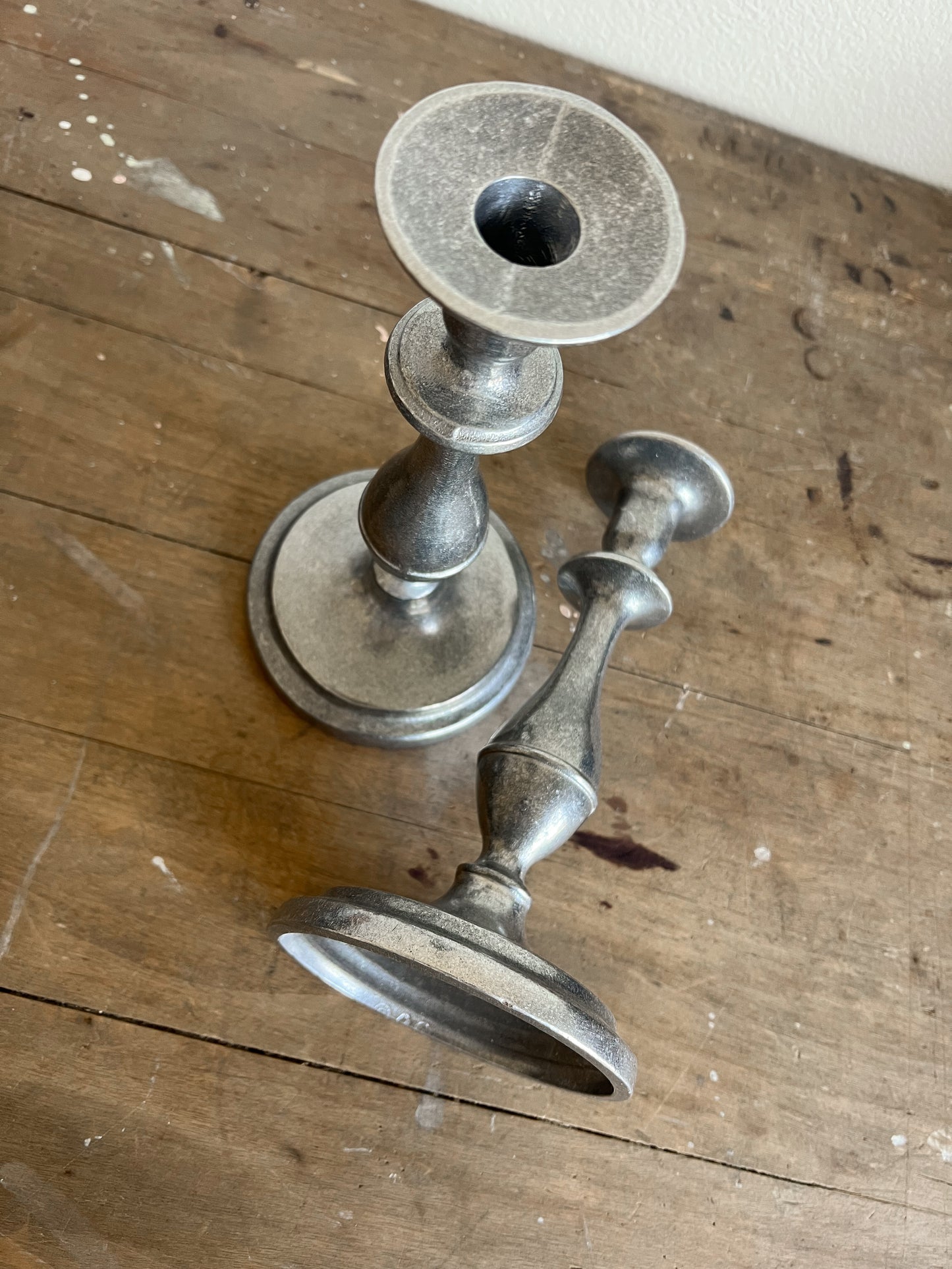 Vintage Pewter Candle Holders