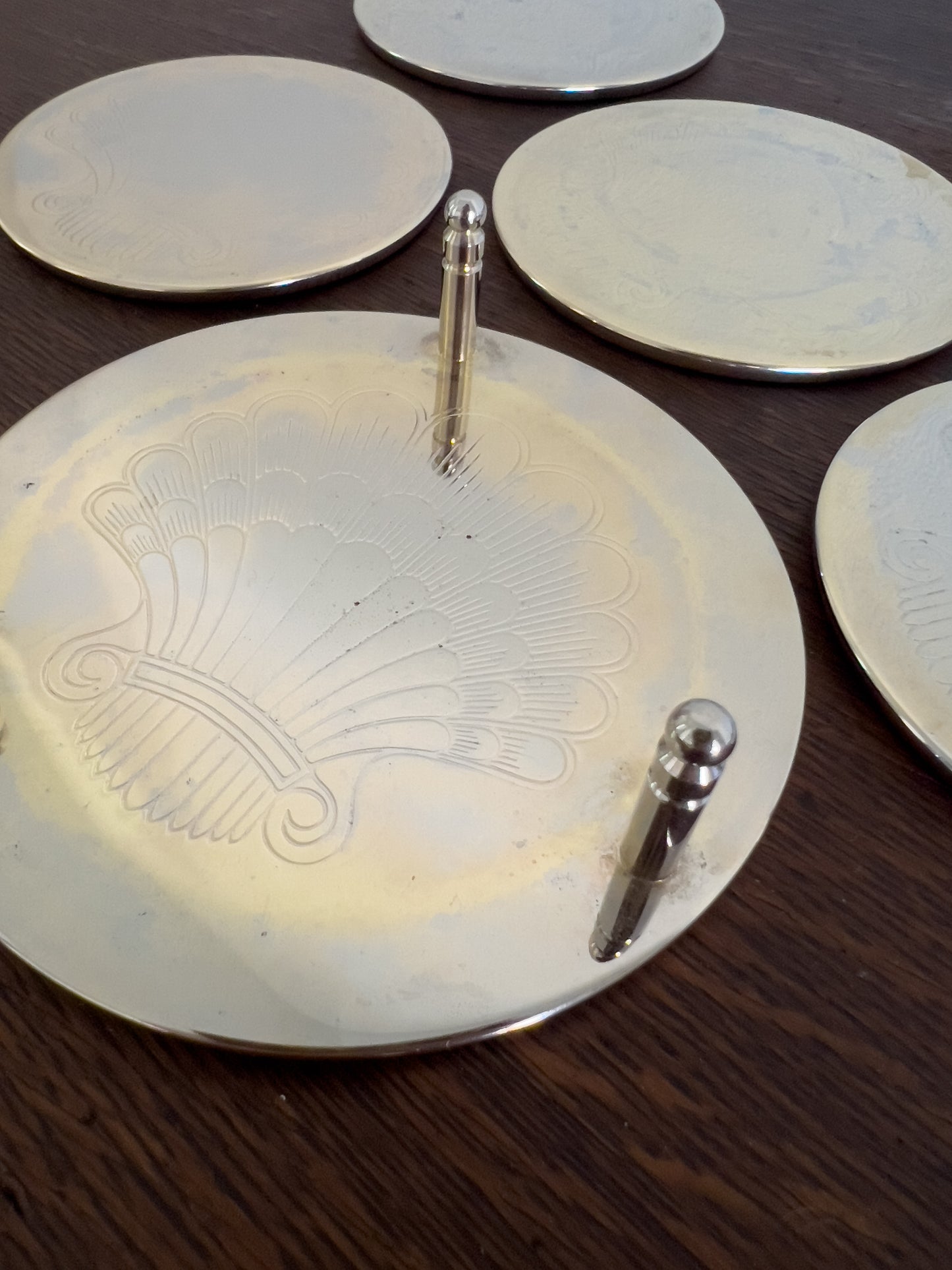 Vintage Etched Shell Coasters