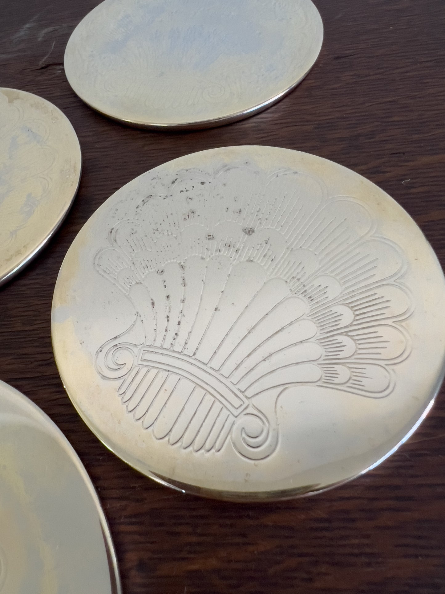 Vintage Etched Shell Coasters