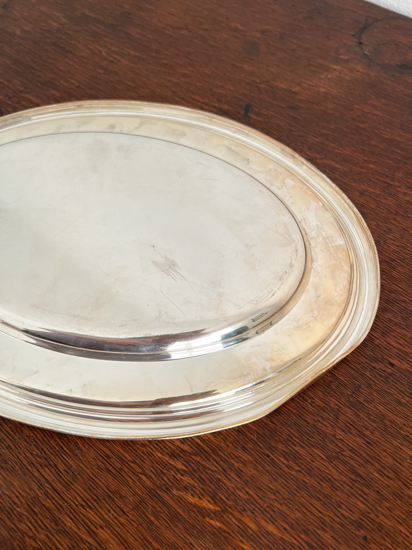 Vintage Silver Plated Oval Shaped Tray