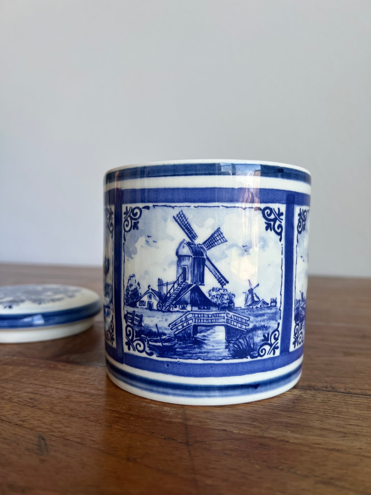 Vintage Delft Holland Ceramic Canister