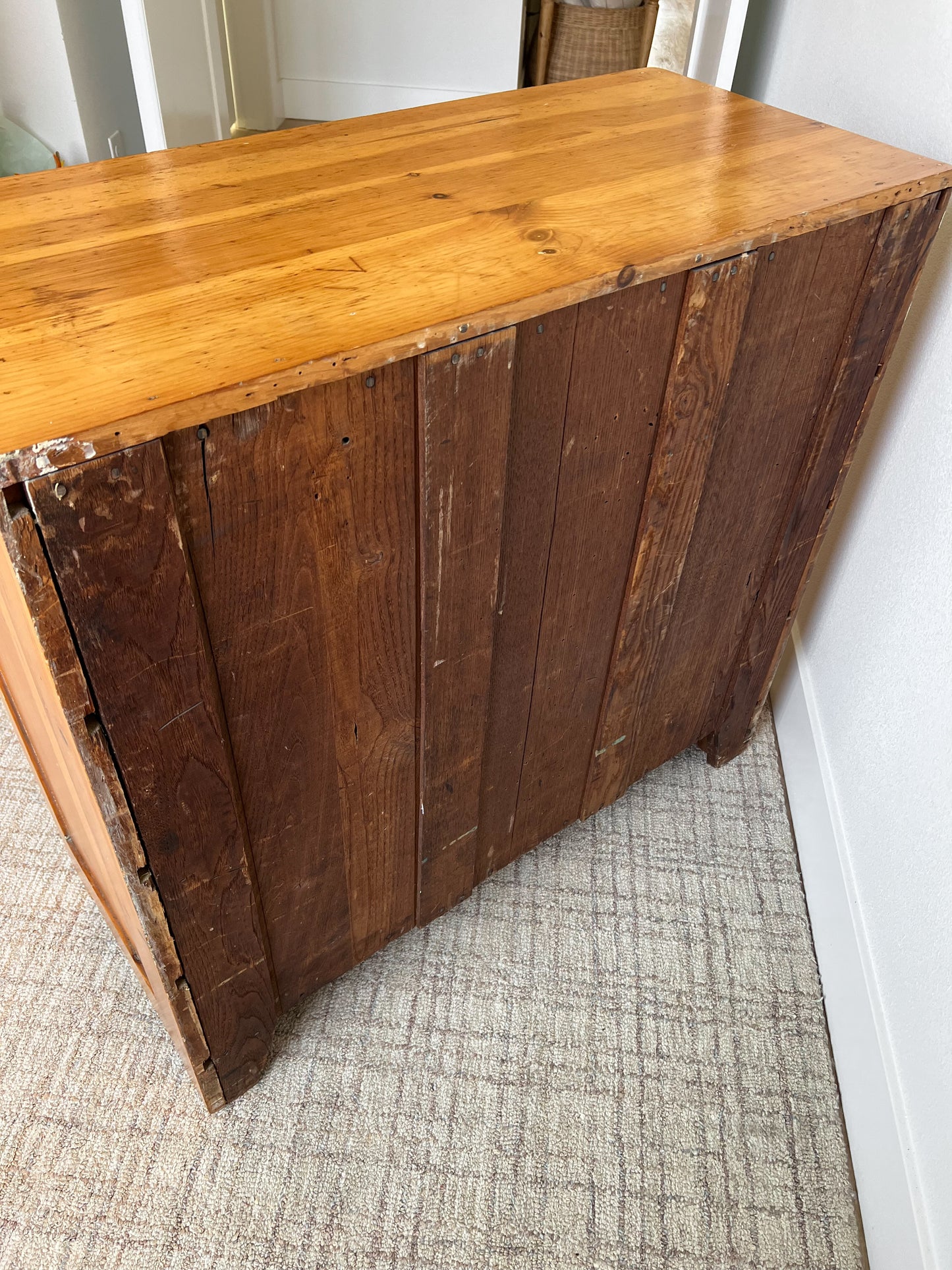 Victorian Antique Pine Drawers with Hand Carved Drawer Pulls c. 1800s