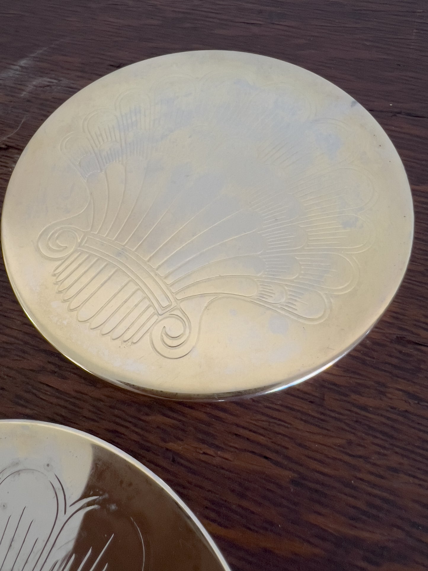 Vintage Etched Shell Coasters