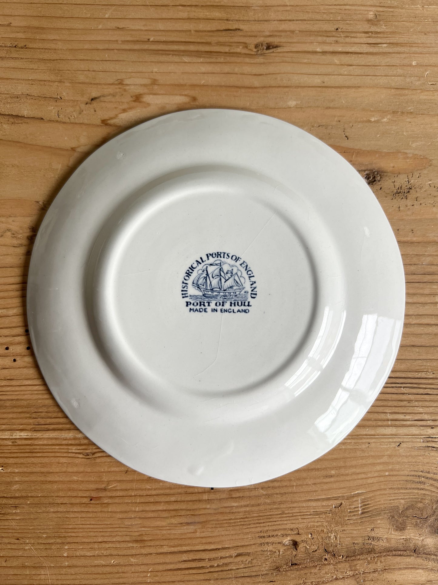 Blue and White “Historical Ports of England” Dish
