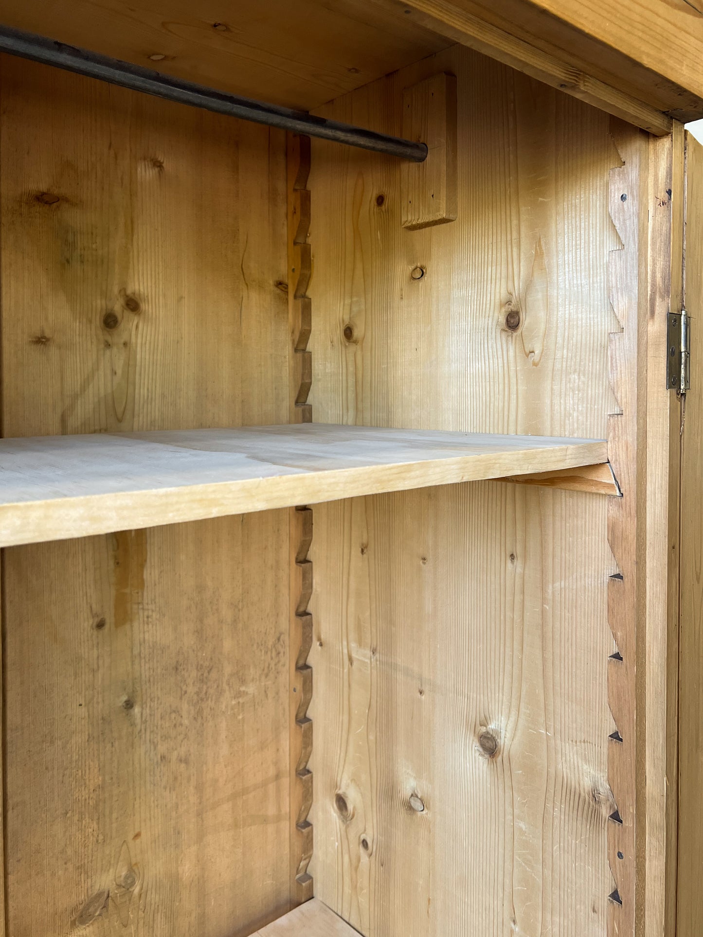 Antique European Pine Wardrobe with Drawer