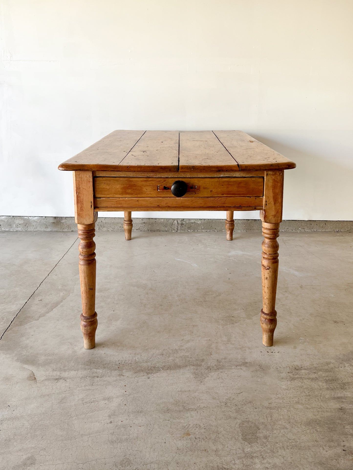 Antique English Pine Farmhouse Kitchen Table c. Early 1800s
