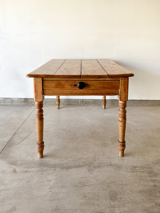 Antique English Pine Farmhouse Kitchen Table c. Early 1800s