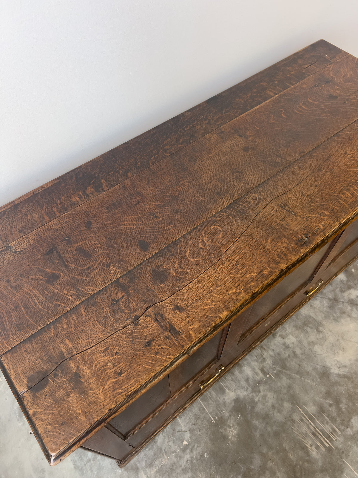 Antique 18th Century English Oak Mule Chest