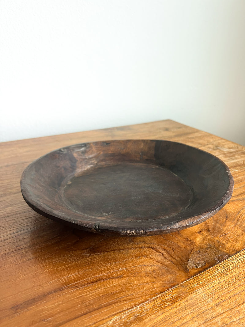 Vintage Small Wood Dough Bowl