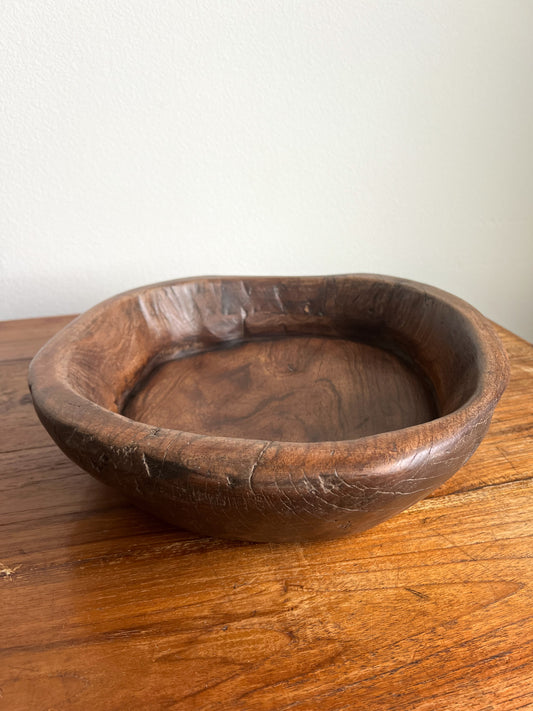 Vintage Large Wood Dough Bowl