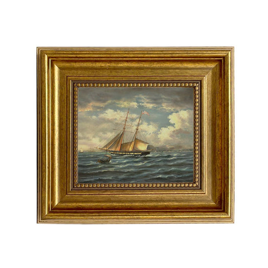 American Privateer Topaz Framed Oil Painting Print on Canvas