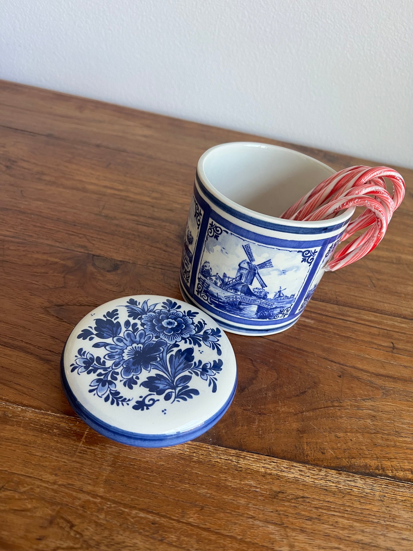 Vintage Delft Holland Ceramic Canister