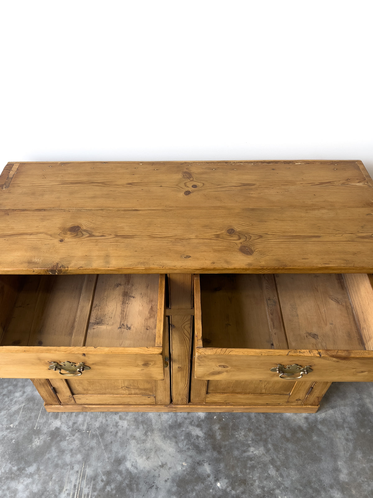 Antique English Pine School Cupboard