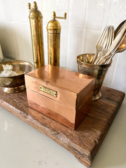 Vintage Copper Recipe Box