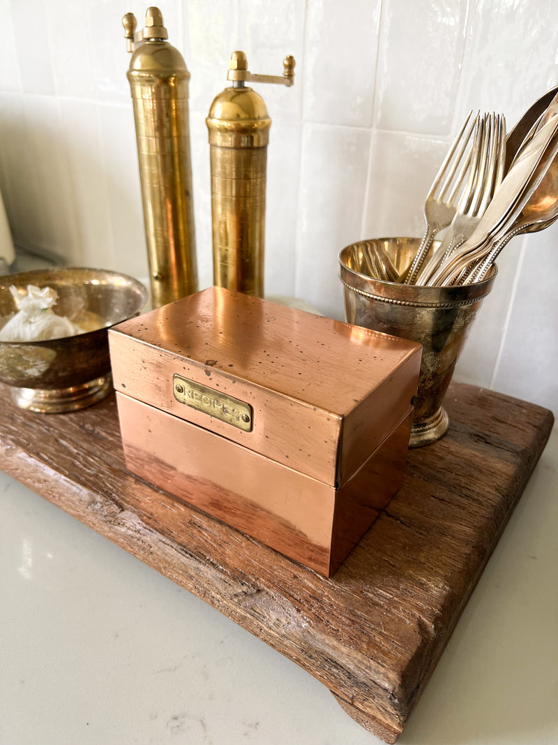 Vintage Copper Recipe Box