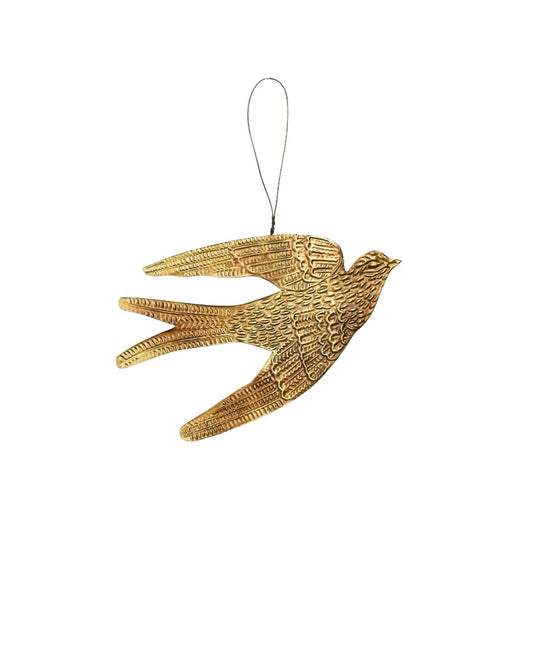 Bird Ornament, Gold Antique