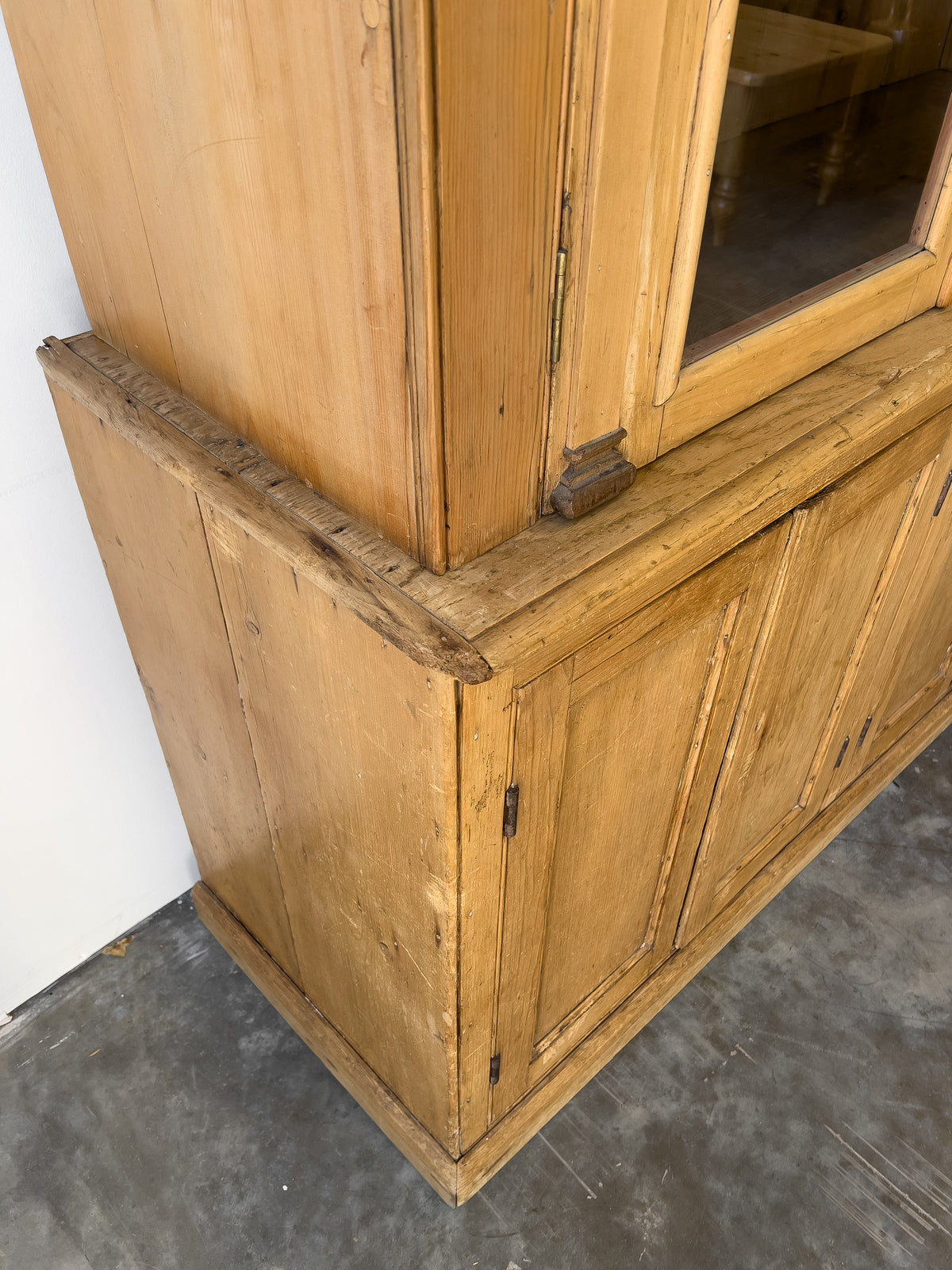 Antique 19th Century English Pine Glazed Cabinet