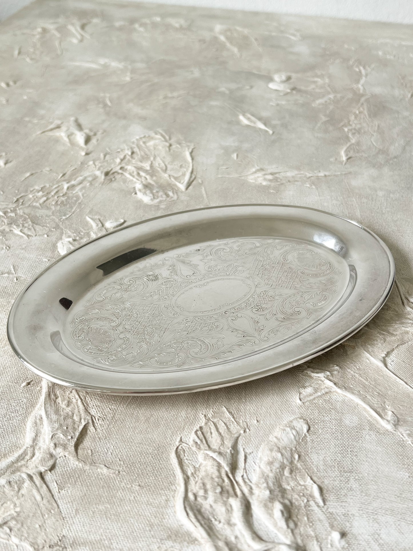 Vintage Silver Plated Oval Tray