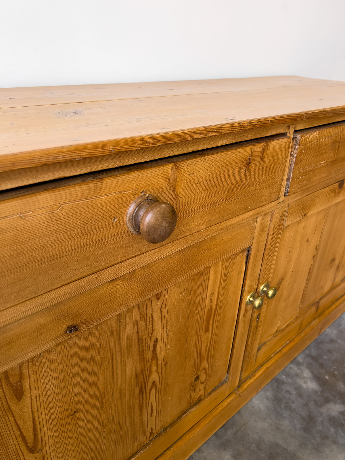 Antique 19th Century English Pine Sideboard