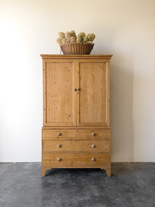 Antique Linen Press, Storage Cabinet with drawers