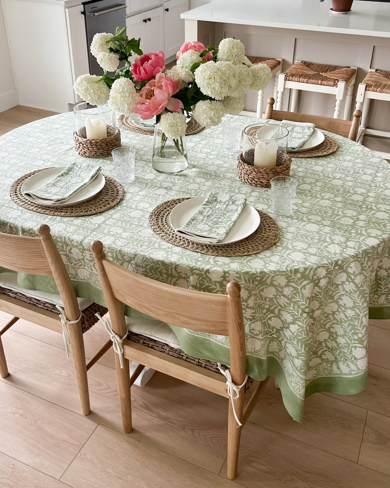 Clara Block Print Tablecloth