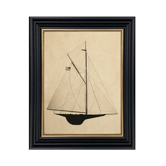 Framed Boat Silhouette - “Sailing Yacht Reliance”