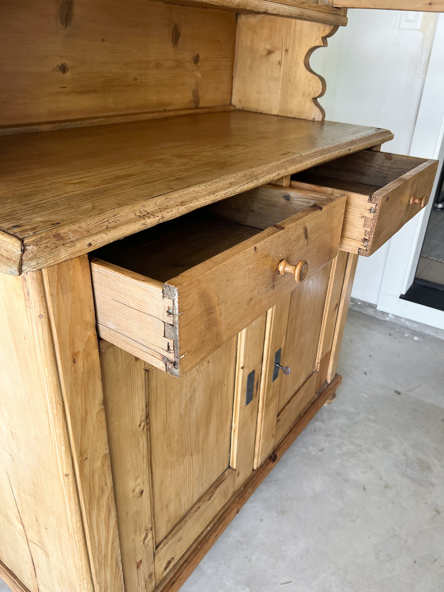 19th Century European Pine Hutch