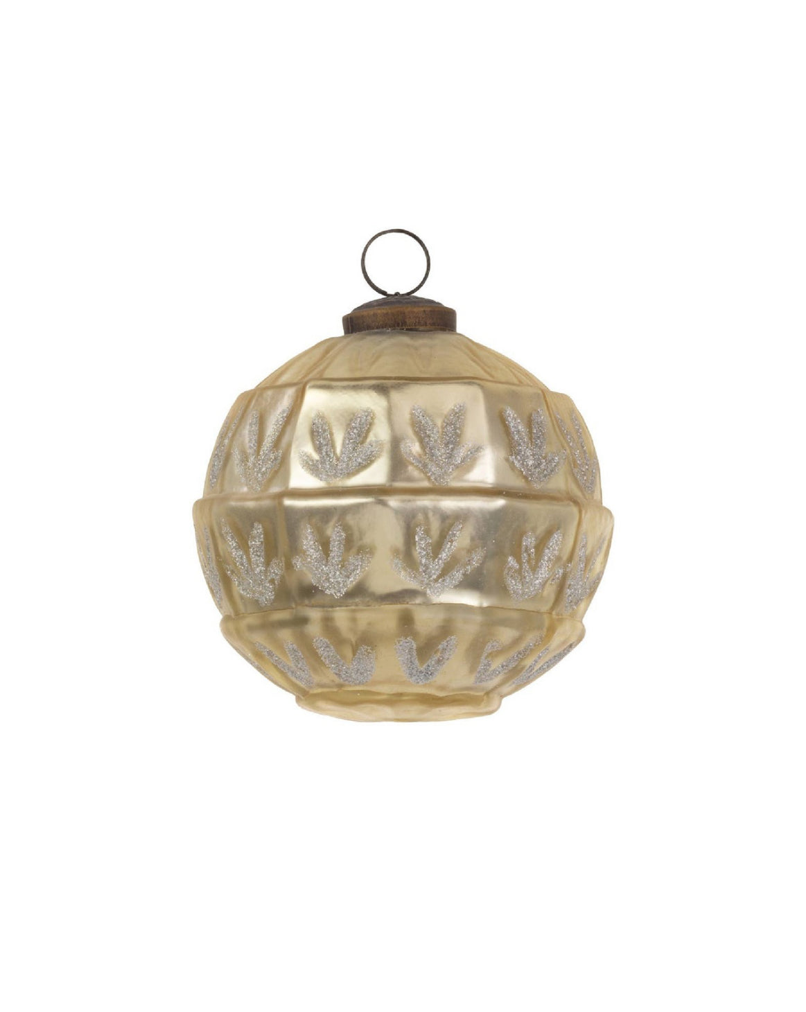 Champagne Sparkle Glass Christmas Ornament