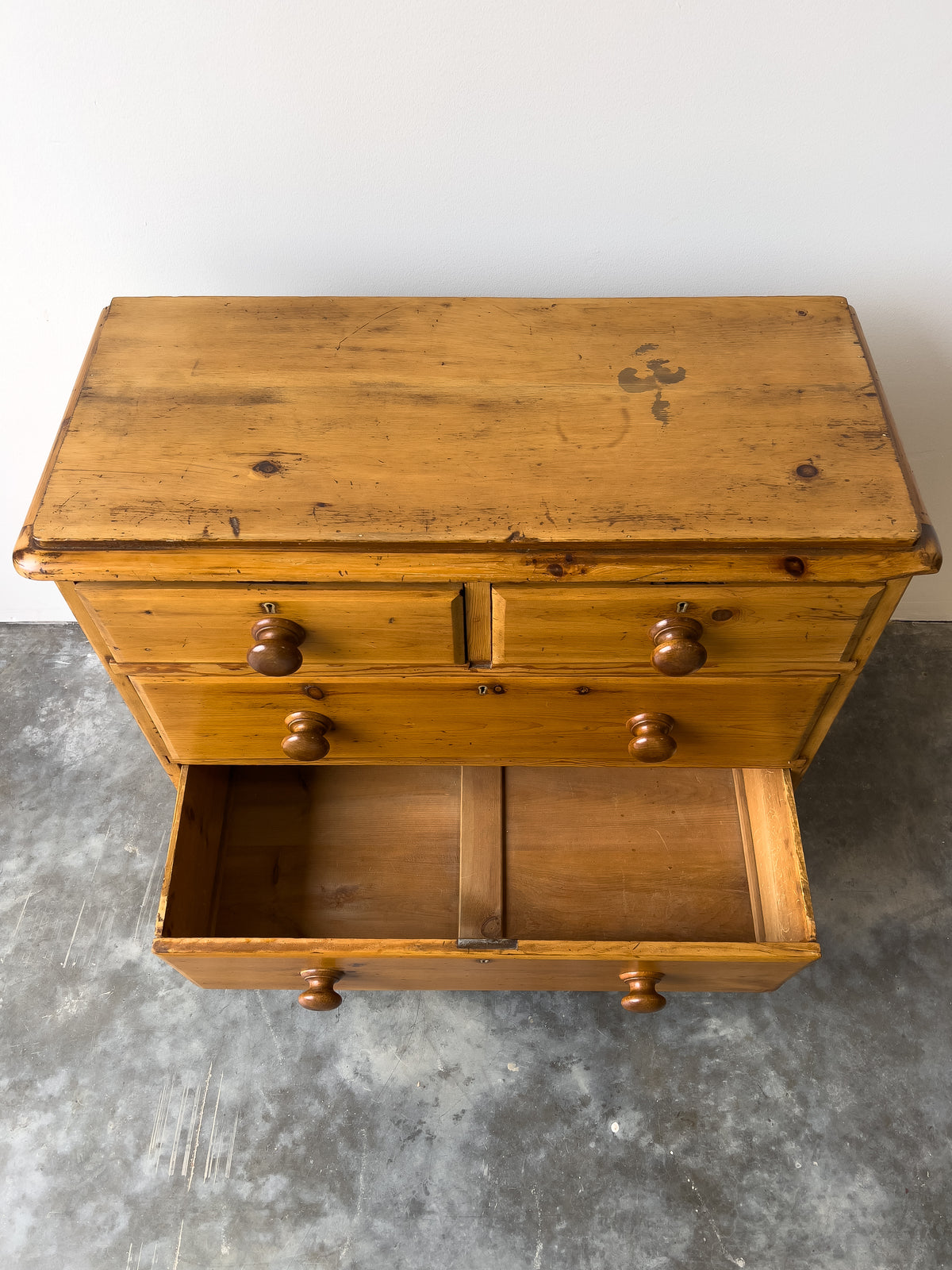 19th Century English Pine Dresser | Chest of Drawers with Contrast Knobs