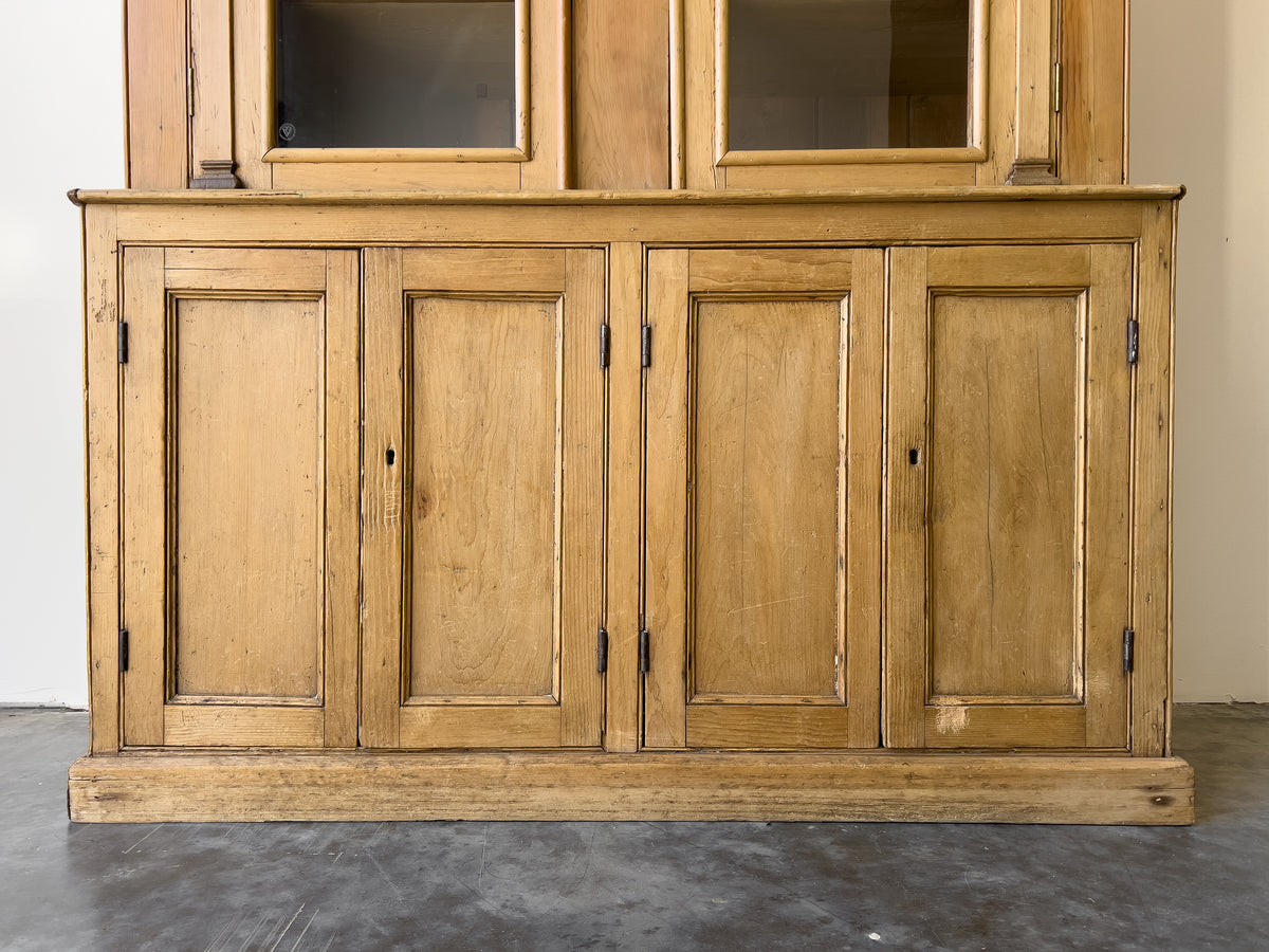 Antique 19th Century English Pine Glazed Cabinet