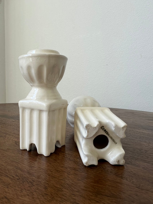 Vintage ceramic taper holders