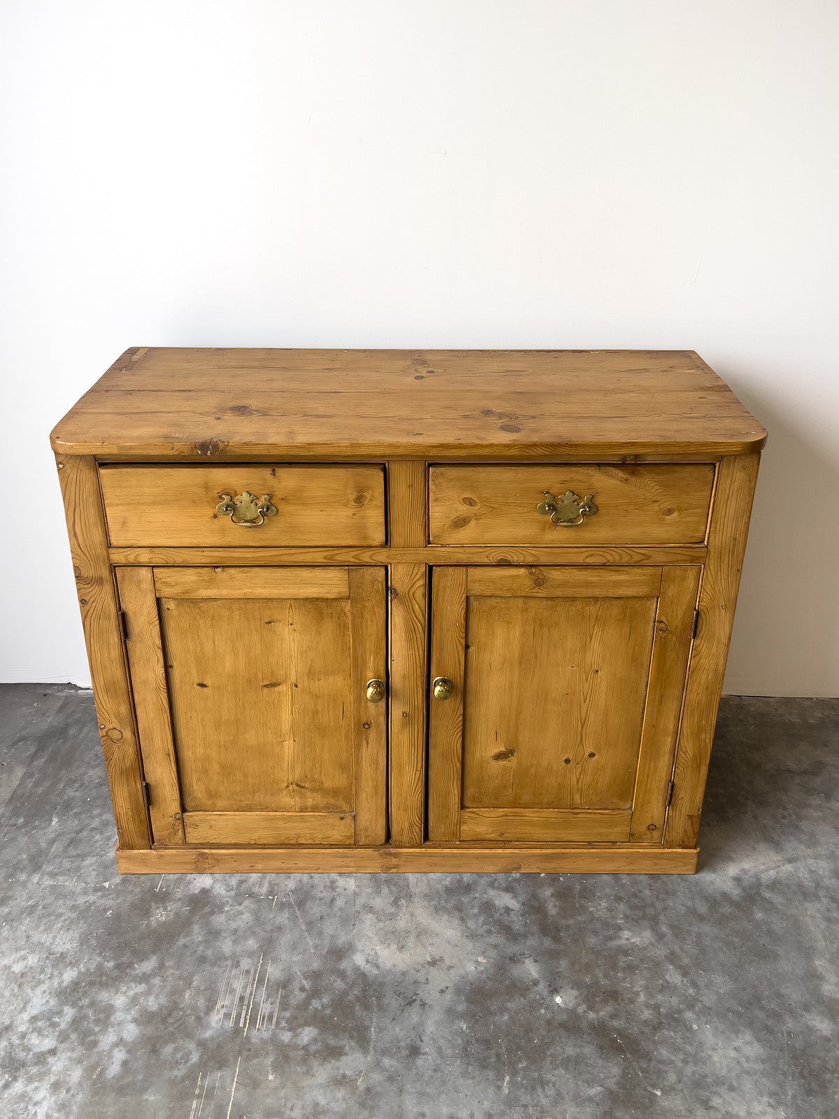 Antique English Pine School Cupboard