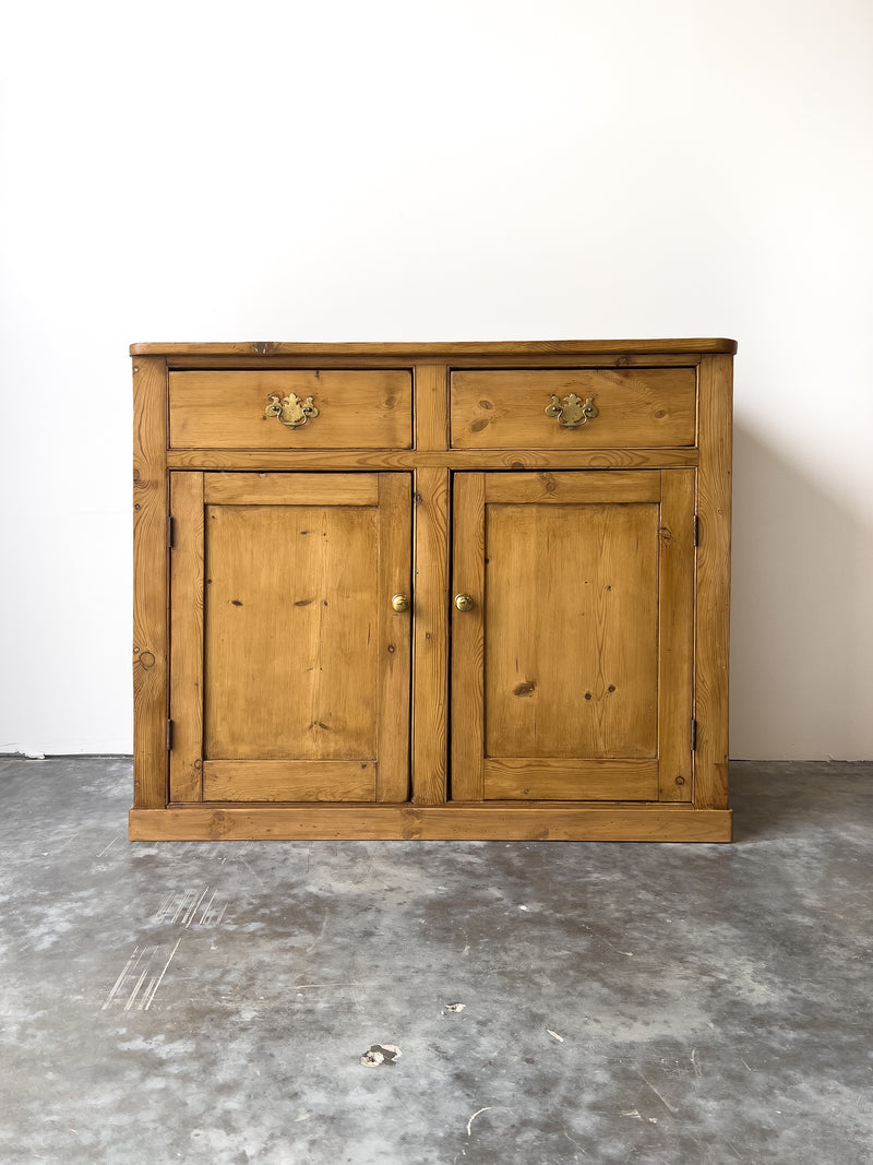 Antique English Pine School Cupboard
