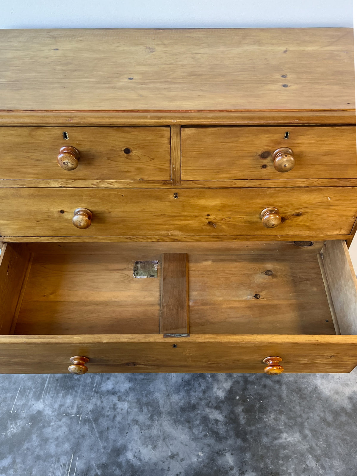 Antique Victorian Pine Chest of Drawers, 2 over 3