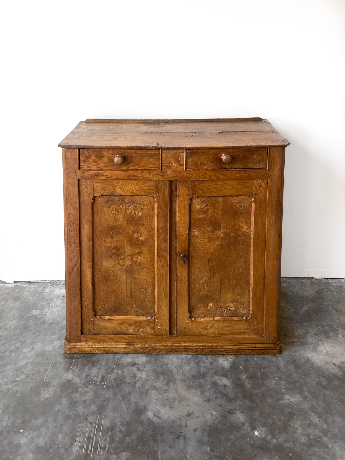 Antique Late 19th Century French Elm Cupboard