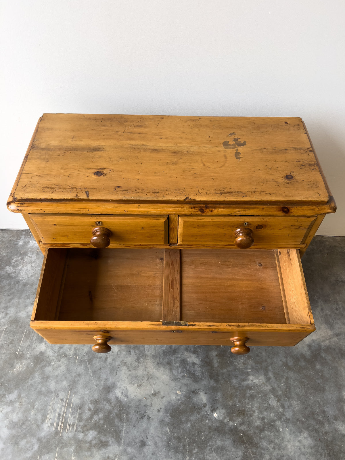 19th Century English Pine Dresser | Chest of Drawers with Contrast Knobs