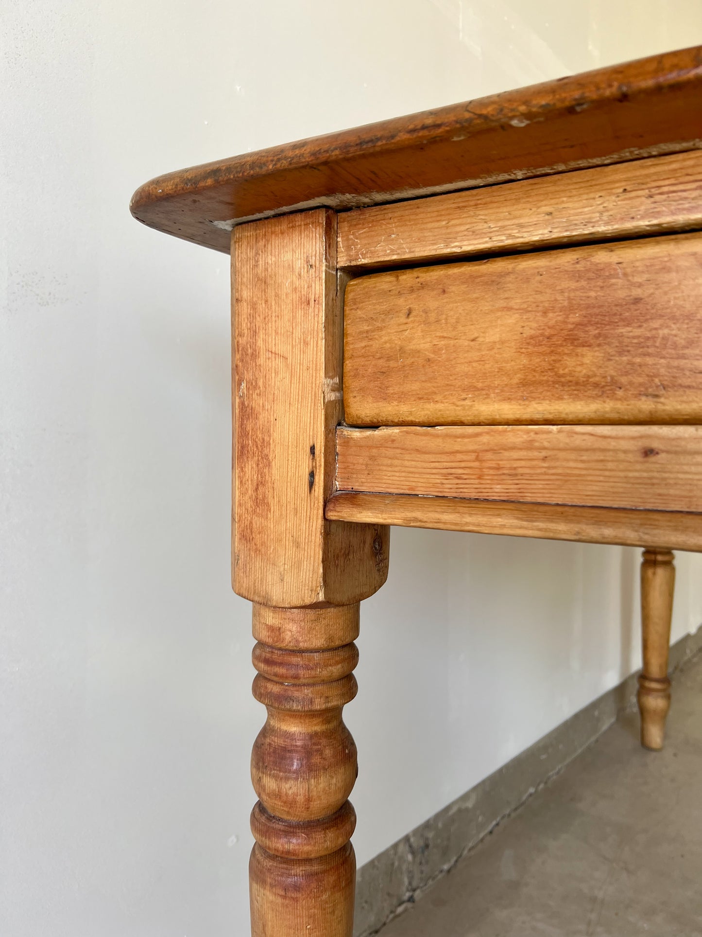 Antique English Pine Farmhouse Kitchen Table c. Early 1800s