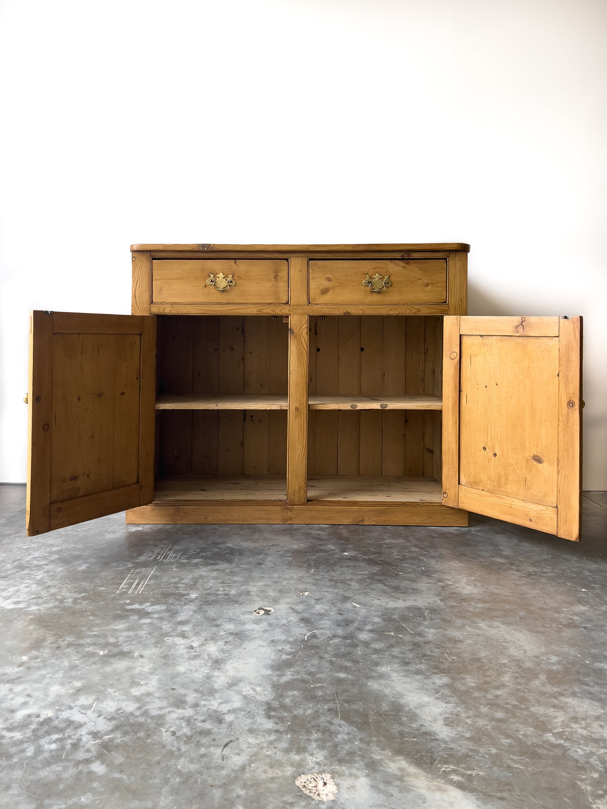 Antique English Pine School Cupboard