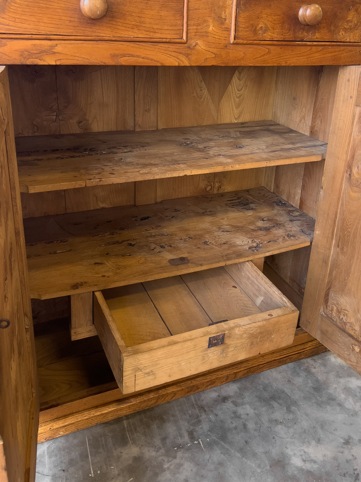 Antique Late 19th Century French Elm Cupboard
