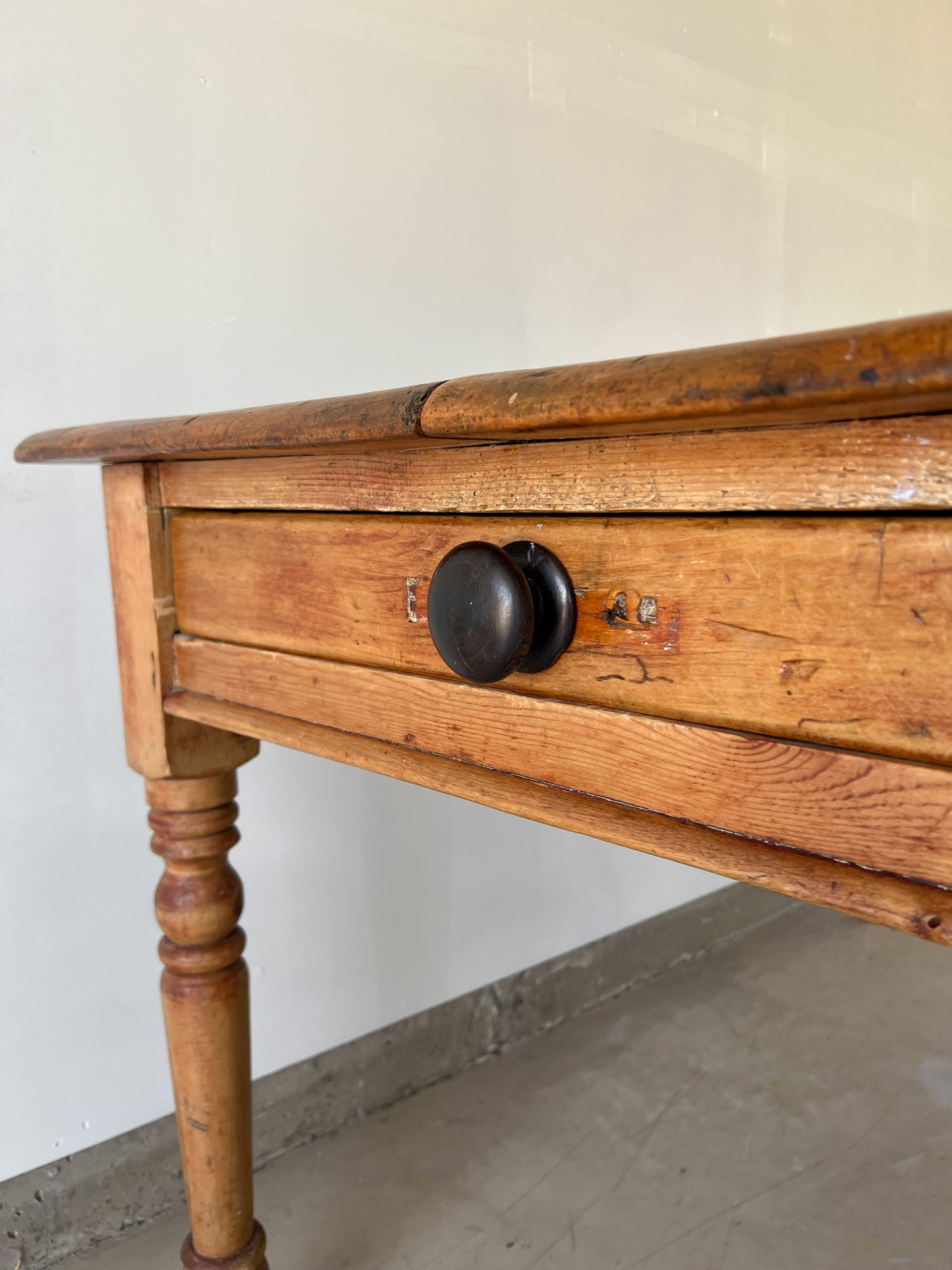 Antique English Pine Farmhouse Kitchen Table c. Early 1800s