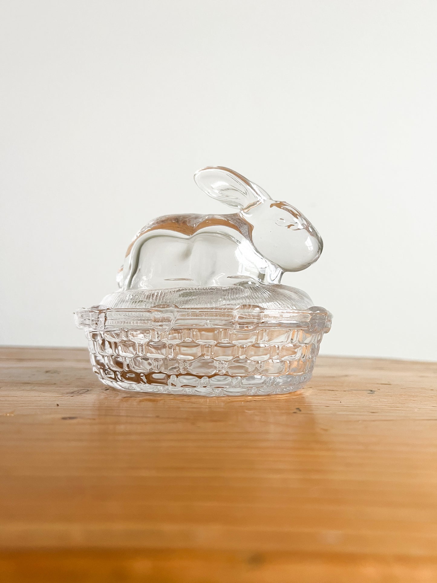 Glass bunny dish