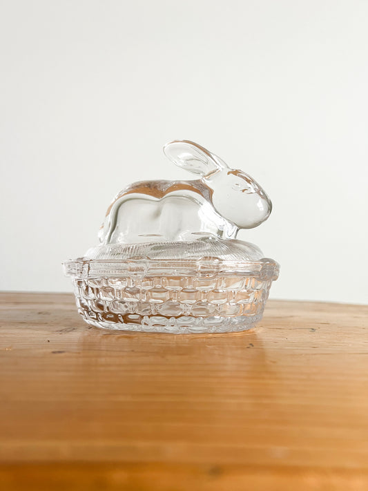 Glass bunny dish
