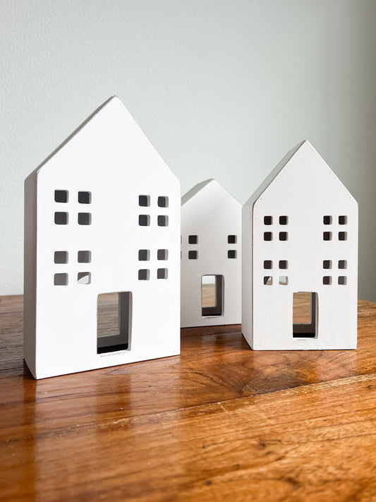 Winter White Houses (Set of 3)