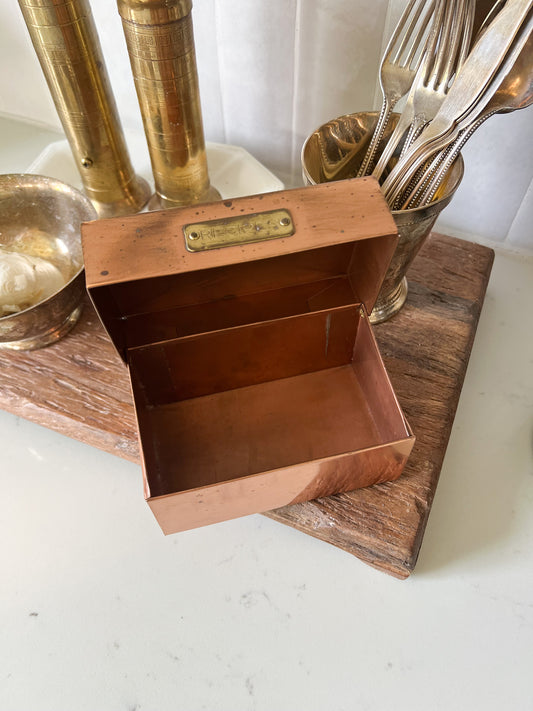 Vintage Copper Recipe Box