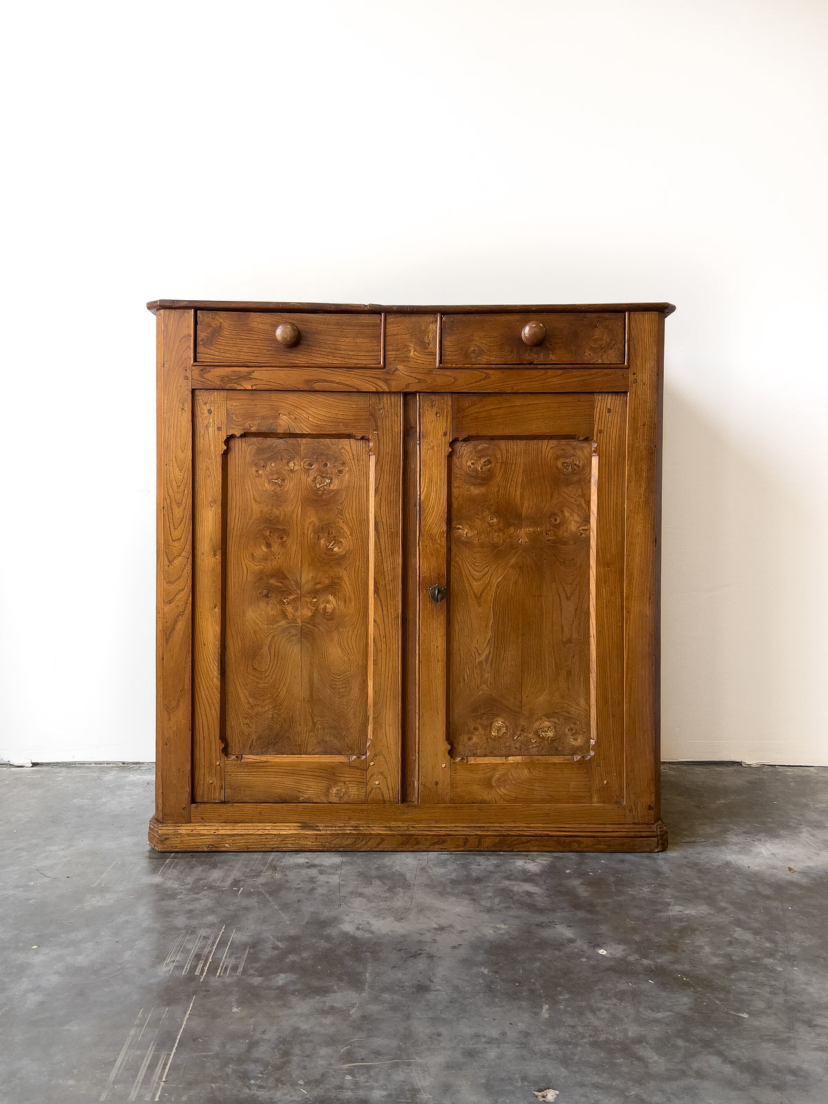 Antique Late 19th Century French Elm Cupboard